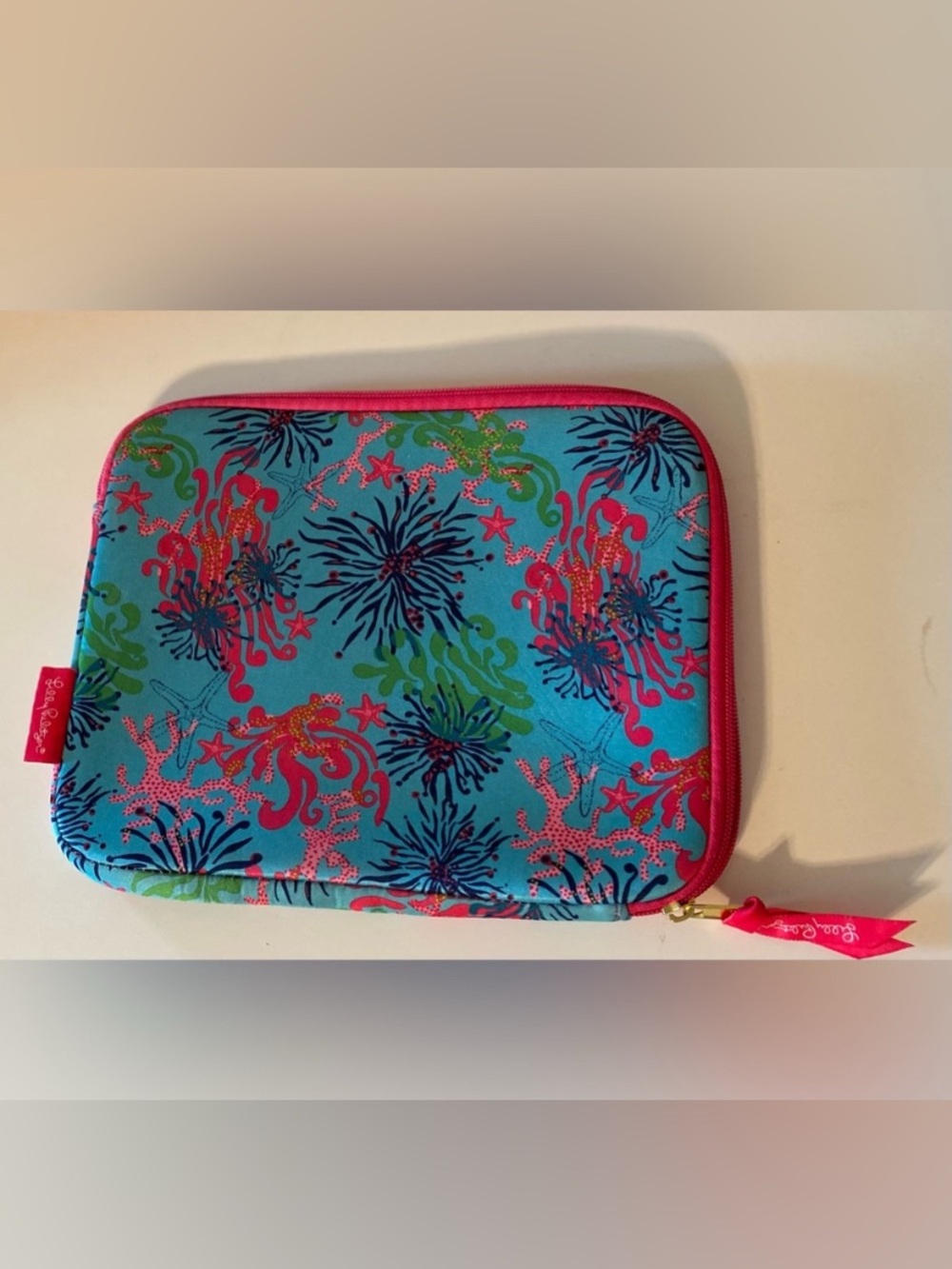 Lilly Pulitzer The Sentinel Padded Bright Ocean Pink Blue iPad/Kindle Soft Case